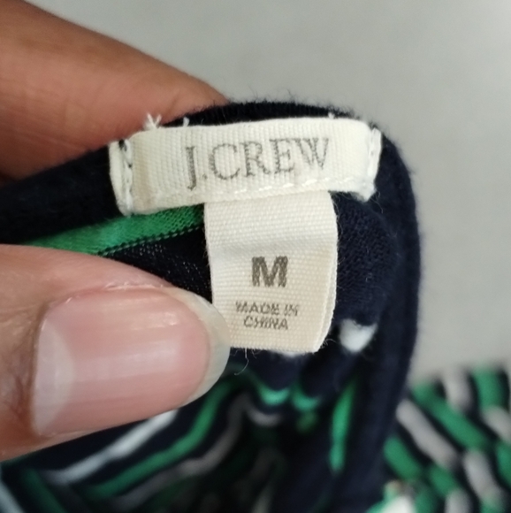 j. Crew Striped Dress Green Blue White Tank Summer Beck cover up dress - Picture 6 of 14